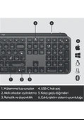 Logitech Mx Keys 920-009558 İngilizce Mac Aydınlatmalı Klavye Siyah - 7