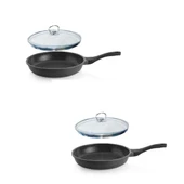 Schafer Stark Döküm Tava Seti 20+24 CM Cam Kapaklı thumbnail 1