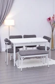 Nehir Alfa Banklı Lak Panel Açılır Mutfak Masa Takımı 75x130cm - 1