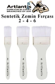 Beyaz Saplı 3 lü Sentetik Zemin Fırçası 1 Paket 2 4 6 Numara Beyaz Zemin Fırçası Yağlı Boya Akrilik Boya Badana Guaj thumbnail 1