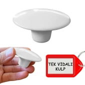 8 Adet Plastik Kulp Beyaz Bombeli Düğme Mobilya Mutfak Dolap Dolabı Tek Vidalı Çekmece Kulbu Kulpları thumbnail 5