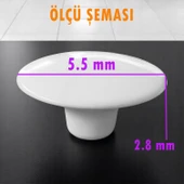 8 Adet Plastik Kulp Beyaz Bombeli Düğme Mobilya Mutfak Dolap Dolabı Tek Vidalı Çekmece Kulbu Kulpları thumbnail 3