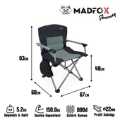 Madfox Journey Katlanır Kamp Sandalyesi Siyah/Gri - 8