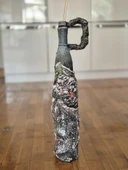 El Yapımı Polyester Doğaçlama Vazo 56x16cm - 3