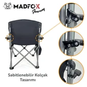 Madfox Journey Katlanır Kamp Sandalyesi Siyah/Gri - 6