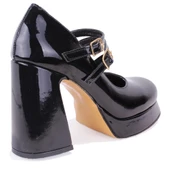 Dagoster DZA07-337566 Siyah Rugan  Platform Topuklu  Kadın Ayakkabı - 4