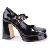 Dagoster DZA07-337566 Siyah Rugan  Platform Topuklu  Kadın Ayakkabı - 2