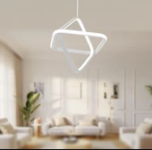 TT Aydınlatma TT316-BY  2Kare Modeli Mat Beyaz Led Avize thumbnail 3