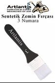 Zemin Fırçası 3 Numara 1 Adet Siyah Saplı Beyaz Fırça Kıllı Sentetik İpek Uçlu Kıl Akrilik Guaj Yağlı Boya Fırçası Zemin - 1