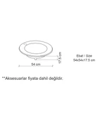 LENA YARI GÖMME ÇANAK LAVABO E-3055A SARI DESENLİ - 2
