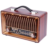 Nostaljik Ahşap Şarjlı 3 Bant Büyük Boy Radyo,Tf,Usb Girişli,Fm Radyo,Bluetooth Bağlantılı- R-1918BT - 1