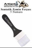 Zemin Fırçası 5 Numara 1 Adet Siyah Saplı Beyaz Fırça Kıllı Sentetik İpek Uçlu Kıl Akrilik Guaj Yağlı Boya Fırçası Zemin - 1