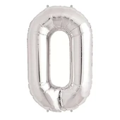 0 Rakam Folyo Balon Gümüş  40 İnç - 1