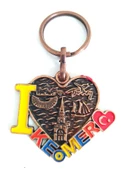 Metal Kalp Anahtarlık Türk Bayraklı Kemer Yazılı Çanta Süsü - 1