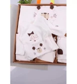 Eterelle Ayıcık Desenli 10 Parça Kutulu %100 Pamuk Erkek Bebek Hastane Çıkışı - 3