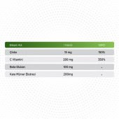 Qlife Beta Glukan Vitamin C - Çinko - Kara Mürver 30 Kapsül - 2