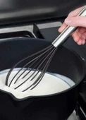 Sos Çırpma Teli Silikon Yumurta Çırpıcı Çikolata Çırpıcı Krema Çırpıcı Çelik Saplı 30 cm - 1