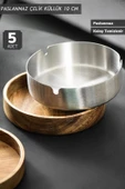 5’li Set Küllük 10 cm Paslanmaz Çelik Kül Tablası Sigara Küllüğü - 1