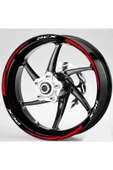NEHAY SHOP  Şık Tasarım  motosiklet Jant Şeridi Pcx Beyaz Yazı Kırmızı Sağ-Sol/Ön-Arka - 1