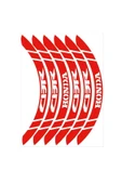 NEHAY SHOP  Şık Tasarım  motosiklet Jant Şeridi Reflektör Kırmızı Geniş Cbr Uyumlu Sağ-Sol/Ön-Arka - 1