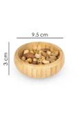 3 Adet Bambu Yuvarlak Çerezlik Bambu Çerez Kasesi 9,5 Cm Kase - 2