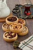1 Adet Bambu Yuvarlak Çerezlik Bambu Çerez Kasesi 9,5 Cm Kase - 1
