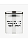 3 Adet 200 Ml Borosilik Cam Metal Kapaklı Baharatlık Vakumlu Saklama Kavanozu - 5