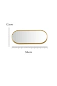 3’lü Gold Ayna Duvar Aksesuarı - Sunumluk (Çok Amaçlı) Gold 12x30 Cm - 3
