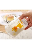 PİPETLİ CAM BARDAK KUPA HAYVAN DESENLİ SULUK  450 ML PİPETLİ KUPA ÇOCUK - 3