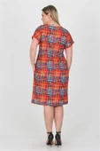 Dipmoda kadın viskon desenli büyük beden yazlık elbise AYSL29 thumbnail 5