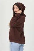 Dipmoda kadın kapüşonlu cep ve fermuar detaylı sweatshirt FVR003 - 6