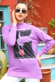 Dipmoda Kadın El Baskılı Salaş Sweatshirt DP7023 - 1