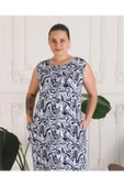 Dipmoda kadın büyük beden cepli viskon elbise AYSL100 thumbnail 5