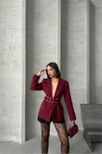 Dipmoda kadın tasarım çıtçıt detaylı blazer ceket DPG079 - 4