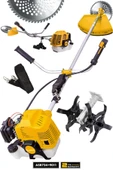 Assur Yan Tipi Benzinli Motorlu Ot Çalı Çim Biçme Tırpanı + Çapalama Aparatlı - 1