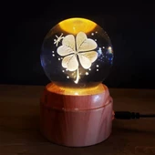 Usb&039li Yonca Tasarımlı Dönen Cam Küre thumbnail 1