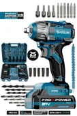 Assur Pro 21V Çift Akülü Vidalama Çelik Mandren Kömürsüz Motor Darbeli Şarjlı Matkap - 1