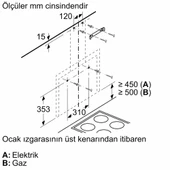 Bosch DWF65AJ70T Gri Duvar Tipi Davlumbaz - 8
