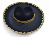 Altın Renk Şeritli Meksika Mariachi Latin Şapkası 55 Cm Çocuk - 2