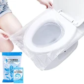 50 Adet Biyobozulur Klozet Kapağı Poşeti Seyahat Tipi Taşınabilir Klozet Kılıfı - 1