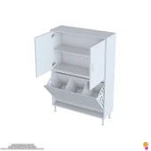 Modilayn İLKİM 90 x 138 x 32,5 cm' lik Kapak İçi Çift Raflı, Üç Akıllı Çamaşır Sepetli Dolap thumbnail 5