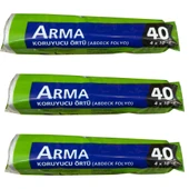 Arma Naylon Tadilat Boya Koruyucu Örtü Poşet Folyo - 4x10 Metre - 40 m2 - 3 Paket - 1