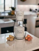 Decorev Kulplu 2 Katlı Patates Soğanlık Metal Patates Soğan Kovası Sebzelik Sepeti Beyaz - 4