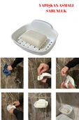 yapışkan asmalı katı sabunluk kuru kalan sabunluk ergonomik tasarım ile sular kolay akar - 1