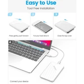 USB 3.0 Micro B 2.5” inch SATA SSD Hard Disk Kutusu Beyaz thumbnail 5