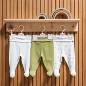 Tiffany Baby Green Plant Theme 3'lü Patikli Pantolon 48007 - 1