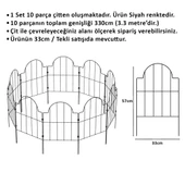 BAHÇE ÇİTİ 10'LU SET 330CM MODEL - 2 SİYAH - 2