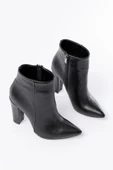 Vrt-4801 Siyah Yüksek Kalın Topuklu Fermuarlı Kadın Bot thumbnail 3
