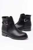 165-204/1 Siyah Toka Aksesuarlı Fermuarlı Günlük Kadın Bot thumbnail 3