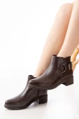 270-3030 Kahverengi Toka Aksesuarlı Fermuarlı Günlük Kadın Bot thumbnail 2
